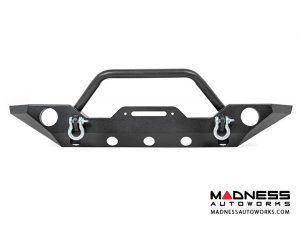 Jeep Wrangler JK Black Full Width Front Bumper w/ Winch Mount (2007 - 2018) Jeep Wrangler JK Black Full Width Front Bumper w/ Winch Mount (2007 - 2018)